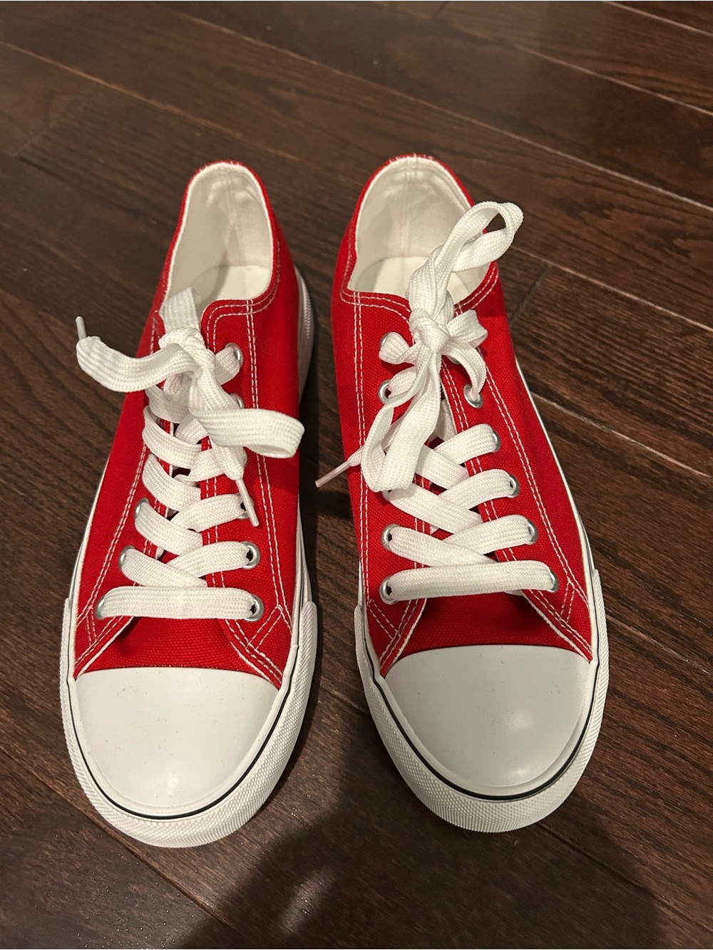 Classic Red Canvas Low-Top Sneakers